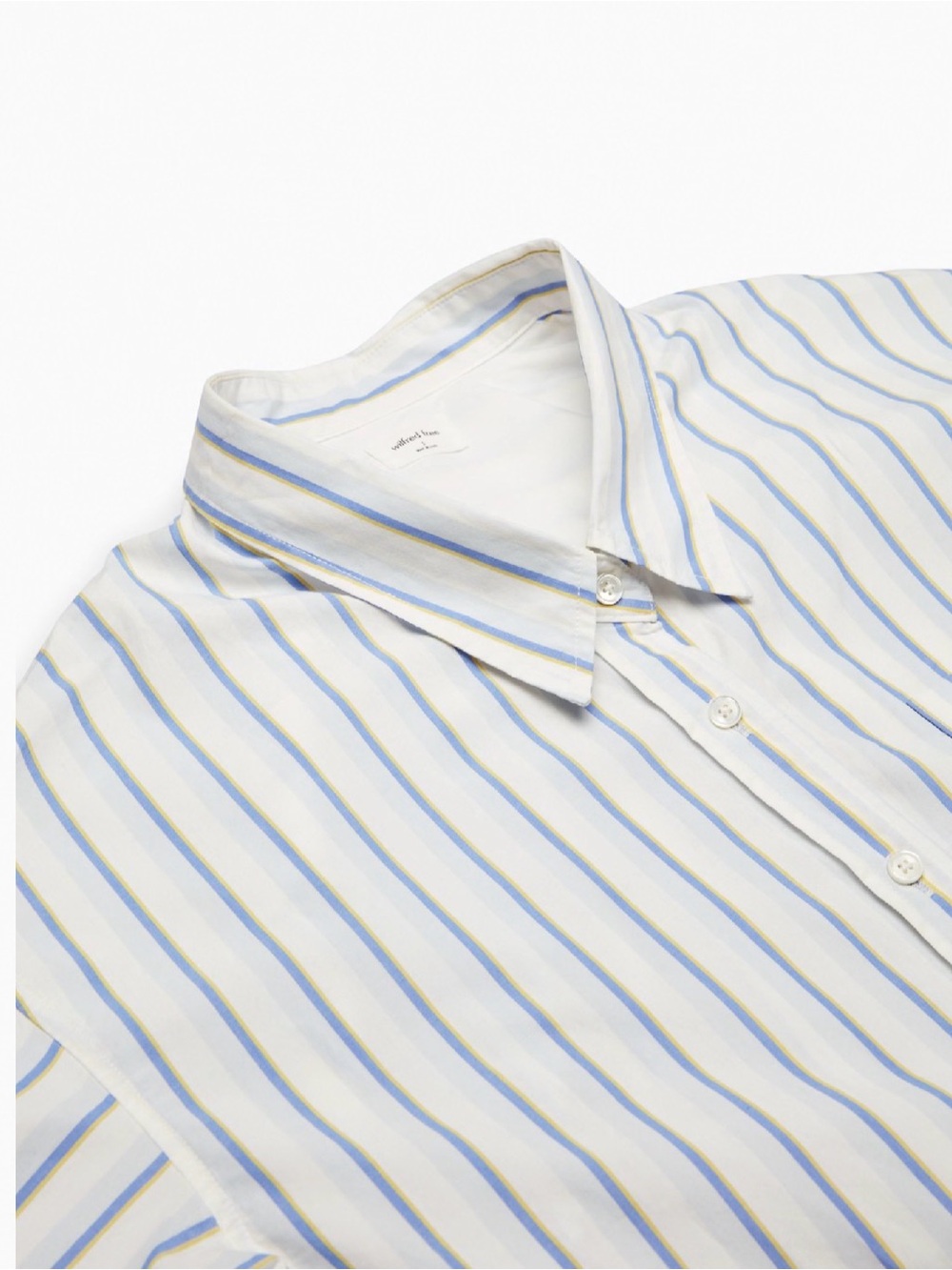 Aritzia WILFRED Free Relaxed Striped Poplin Button Down Shirt Size M - Picture 4 of 10